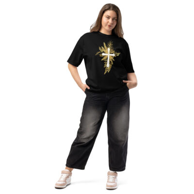 Yeshua – Golden Cross Edition |  Schweres oversized T-Shirt für alle