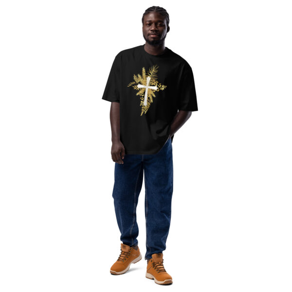 Yeshua – Golden Cross Edition |  Schweres oversized T-Shirt für alle – Bild 3