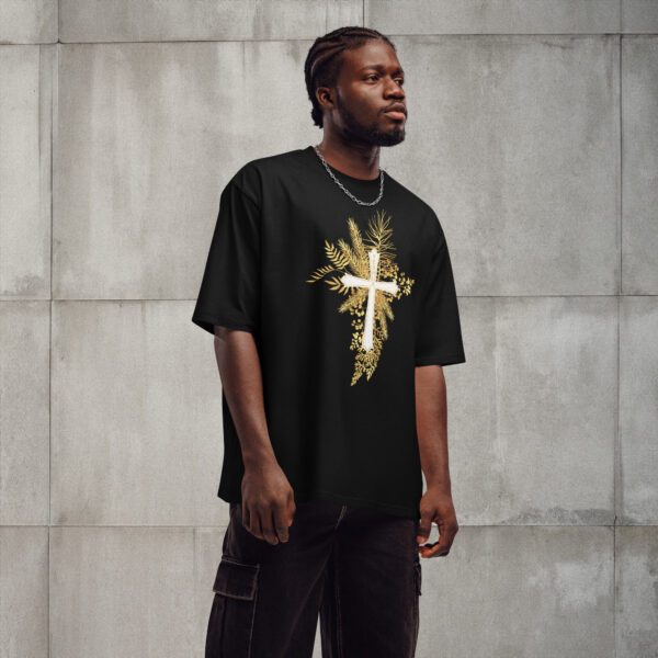 Yeshua – Golden Cross Edition |  Schweres oversized T-Shirt für alle – Bild 4