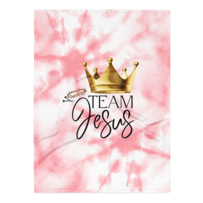 Team Jesus – Krone des Lebens | Kuscheldecke in Rosa