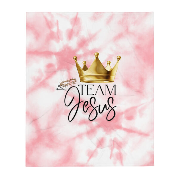 Team Jesus – Krone des Lebens | Kuscheldecke in Rosa – Bild 2