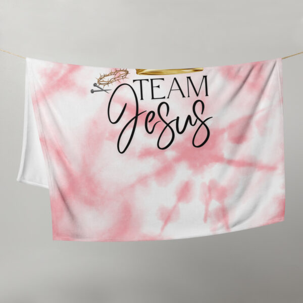 Team Jesus – Krone des Lebens | Kuscheldecke in Rosa – Bild 5