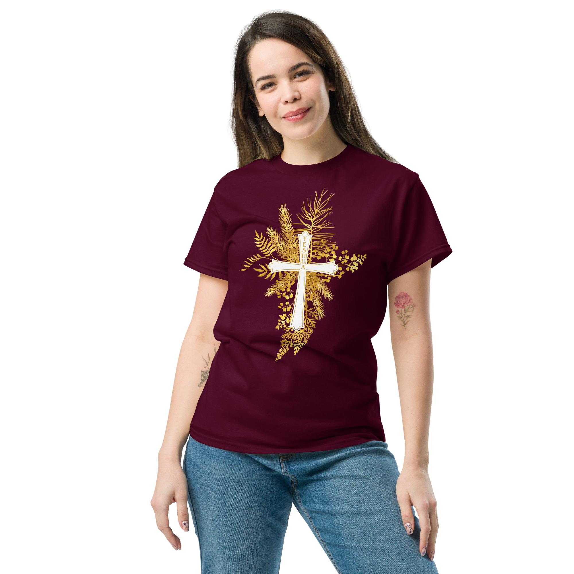 Yeshua – Golden Cross Edition | T-Shirt für alle – Bild 2