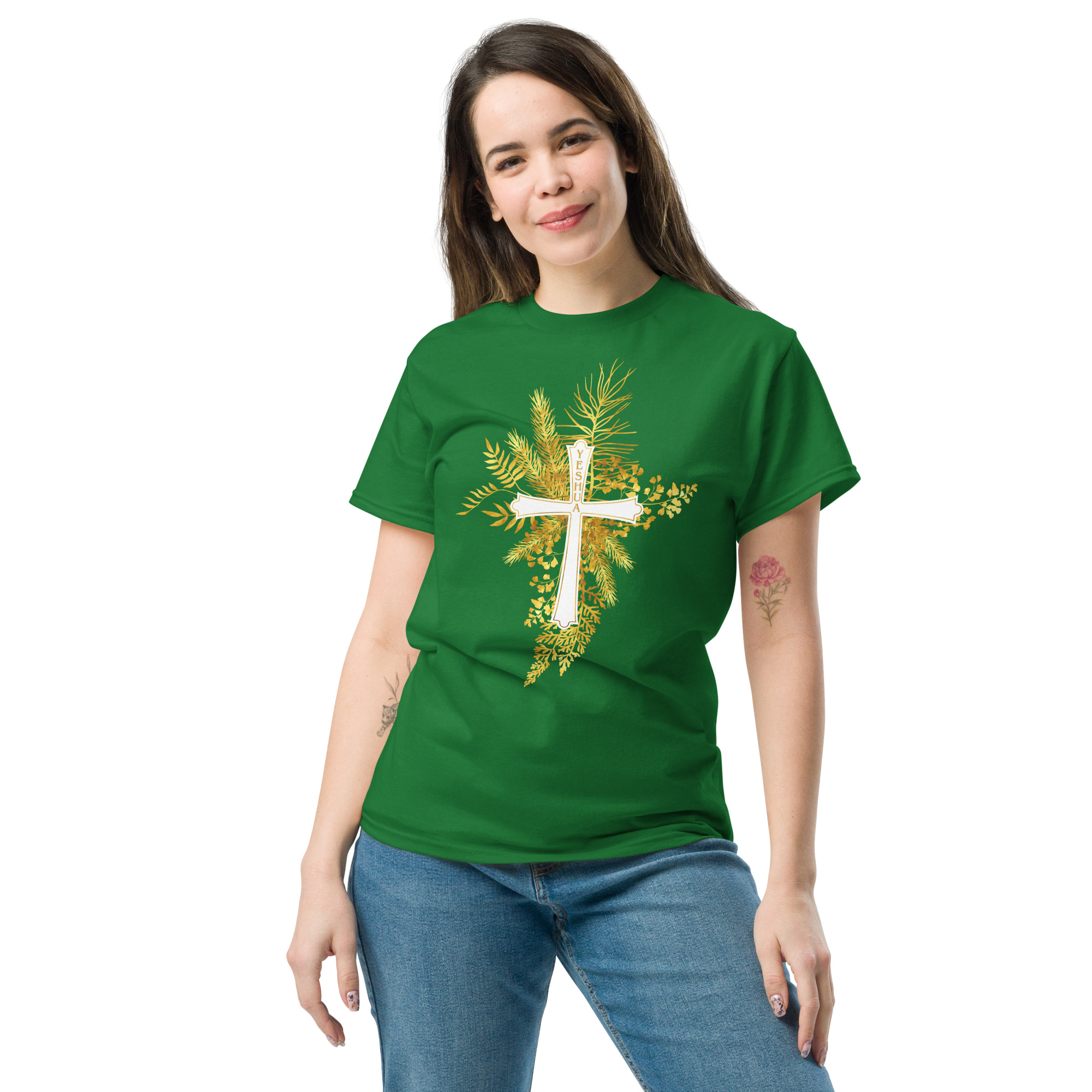 Yeshua – Golden Cross Edition | T-Shirt für alle – Bild 7