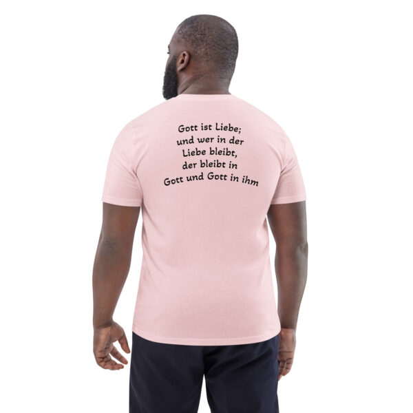 Gott ist Liebe Motiv 1 – Unisex-Bio-Baumwoll-T-Shirt – Bild 34