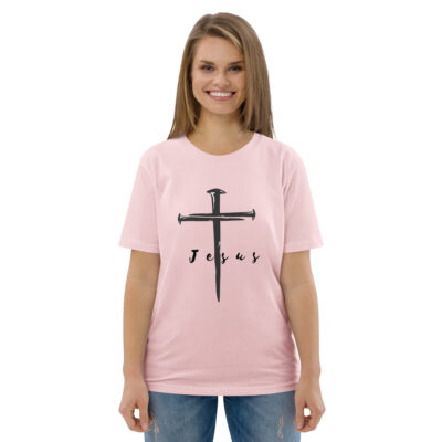 Jesus – Kreuz aus Nägeln | Bio-Baumwolle T-Shirt für alle
