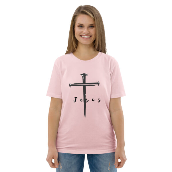 Jesus – Kreuz aus Nägeln | Bio-Baumwolle T-Shirt für alle