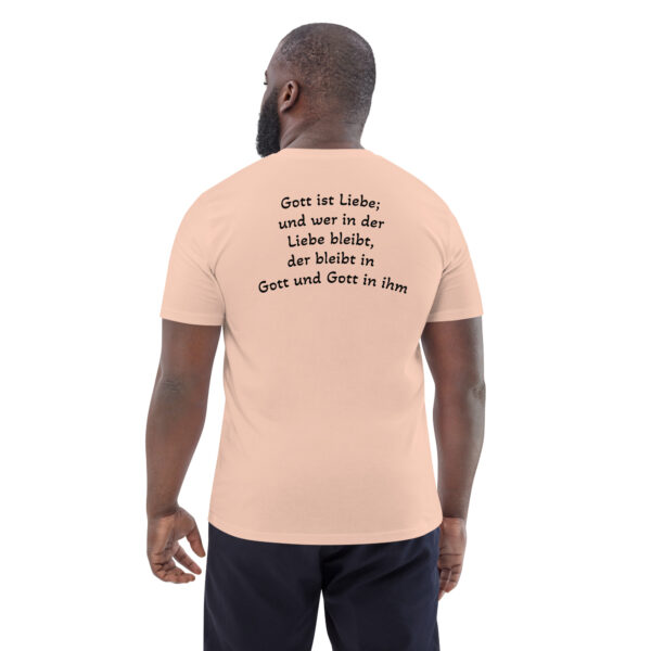 Gott ist Liebe Motiv 1 – Unisex-Bio-Baumwoll-T-Shirt – Bild 33