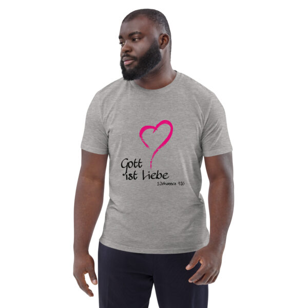 Gott ist Liebe Motiv 1 – Unisex-Bio-Baumwoll-T-Shirt – Bild 22