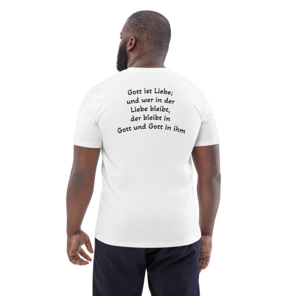Gott ist Liebe Motiv 1 – Unisex-Bio-Baumwoll-T-Shirt – Bild 36