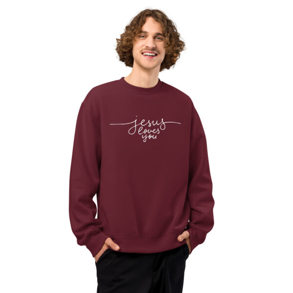 Jesus Loves You - Schwerer Oversized Pullover – Bild 4