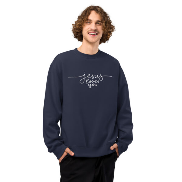Jesus Loves You - Schwerer Oversized Pullover – Bild 3