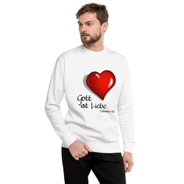 Gott ist Liebe Motiv 2 - Premium-Pullover für alle – Bild 4