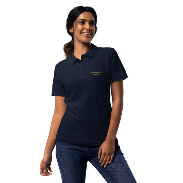 Io appartengo a Cristo Motiv Kreuz | Piqué-Poloshirt für Damen | Stickerei – Bild 7
