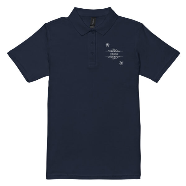 Blüten des Glaubens – Jesus Edition | Piqué-Poloshirt für Damen | Stickerei – Bild 6