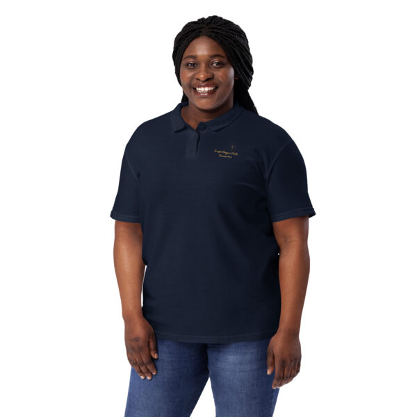 Io appartengo a Cristo Motiv Kreuz | Piqué-Poloshirt für Damen | Stickerei – Bild 8