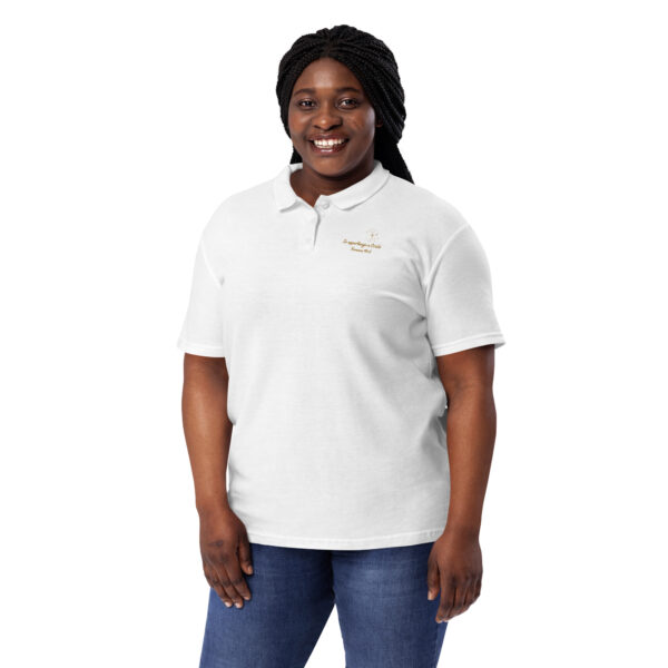 Io appartengo a Cristo Motiv Kreuz | Piqué-Poloshirt für Damen | Stickerei – Bild 3
