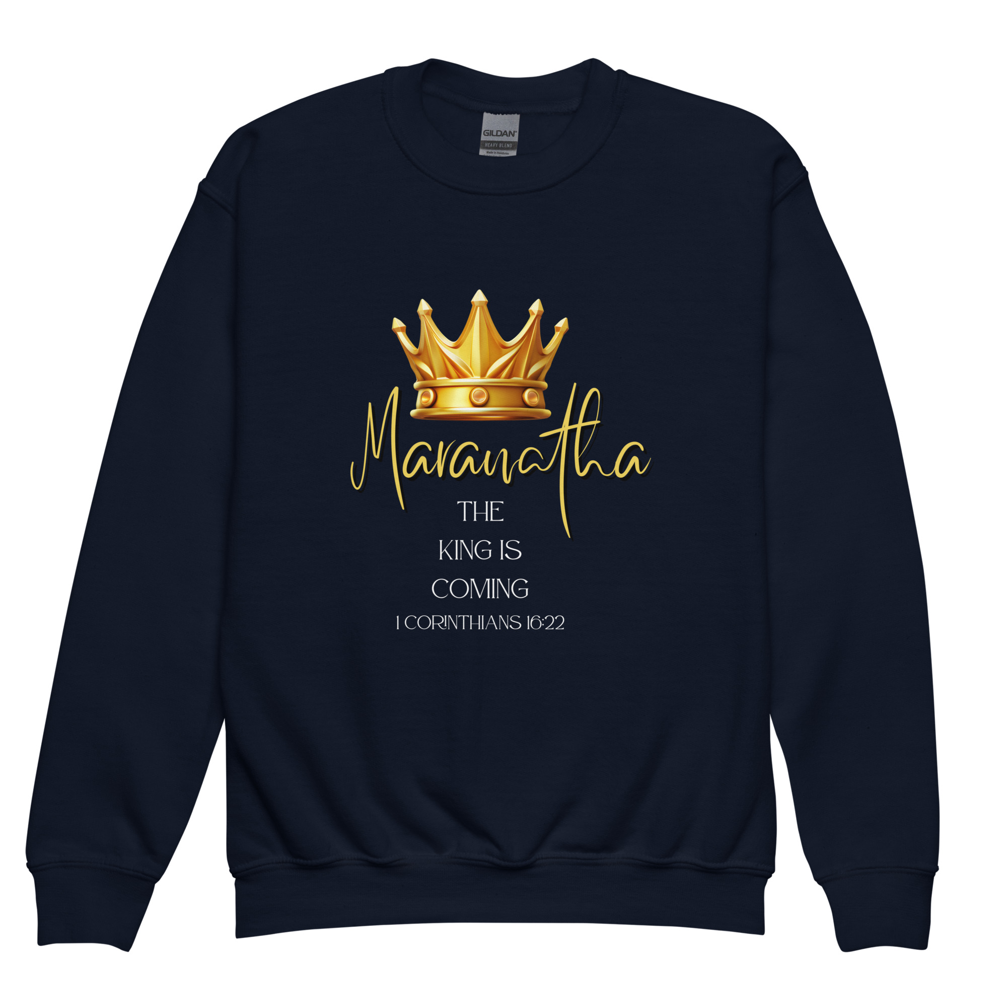 Maranatha The King is Coming – 1 Corinthians 16:22 | Sweatshirt mit Rundhalsausschnitt für Jugendliche – Bild 20
