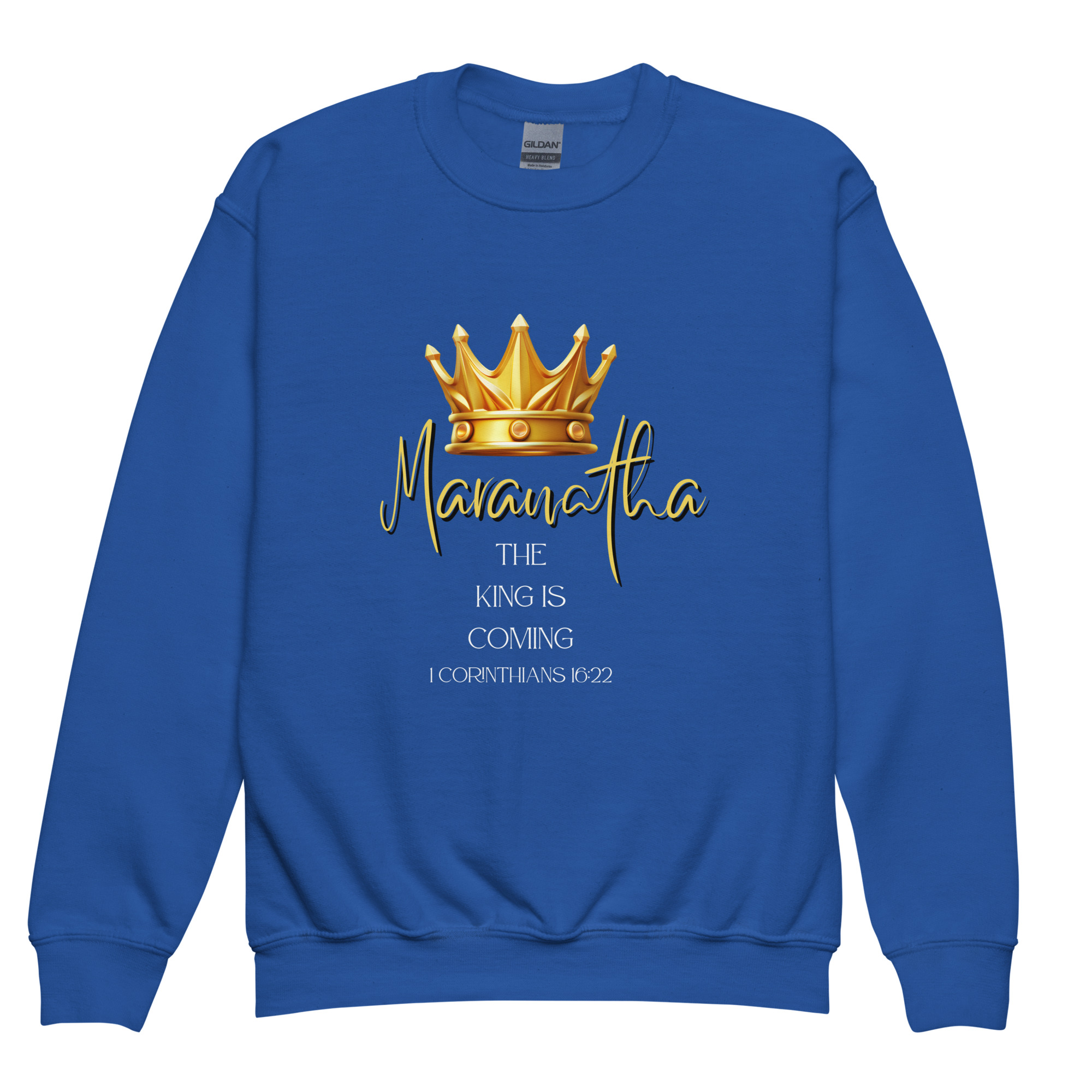 Maranatha The King is Coming – 1 Corinthians 16:22 | Sweatshirt mit Rundhalsausschnitt für Jugendliche – Bild 24