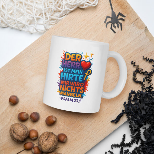 Der HERR ist mein Hirte - Licht der Welt - Weiße, glänzende Tasse – Bild 16