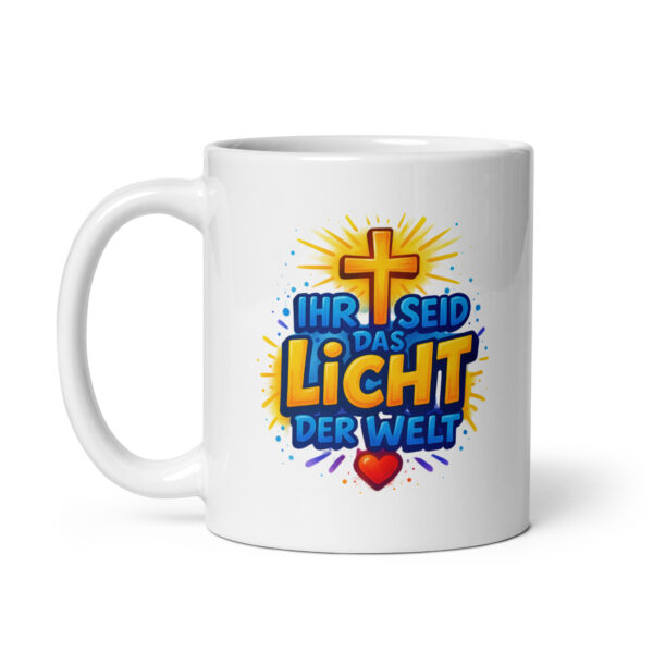 Der HERR ist mein Hirte - Licht der Welt - Weiße, glänzende Tasse – Bild 2