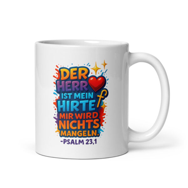 Der HERR ist mein Hirte - Licht der Welt - Weiße, glänzende Tasse