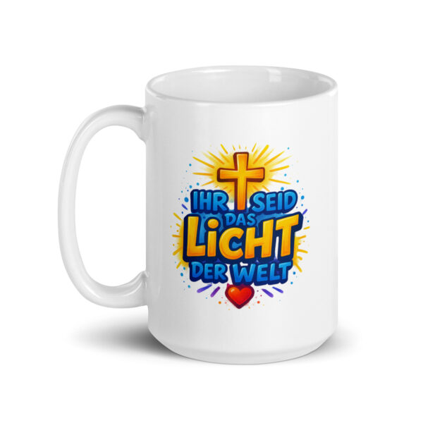Der HERR ist mein Hirte - Licht der Welt - Weiße, glänzende Tasse – Bild 5