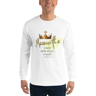 Maranatha Krone - Unser Herr Jesus kommt | Langarmshirt für alle beidseitig bedruckt