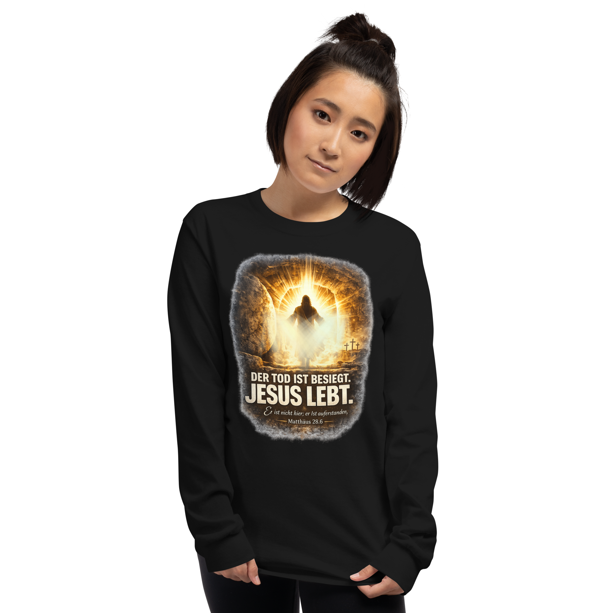 Der TOD ist besiegt Jesus Lebt - Langarmshirt für alle – Bild 8