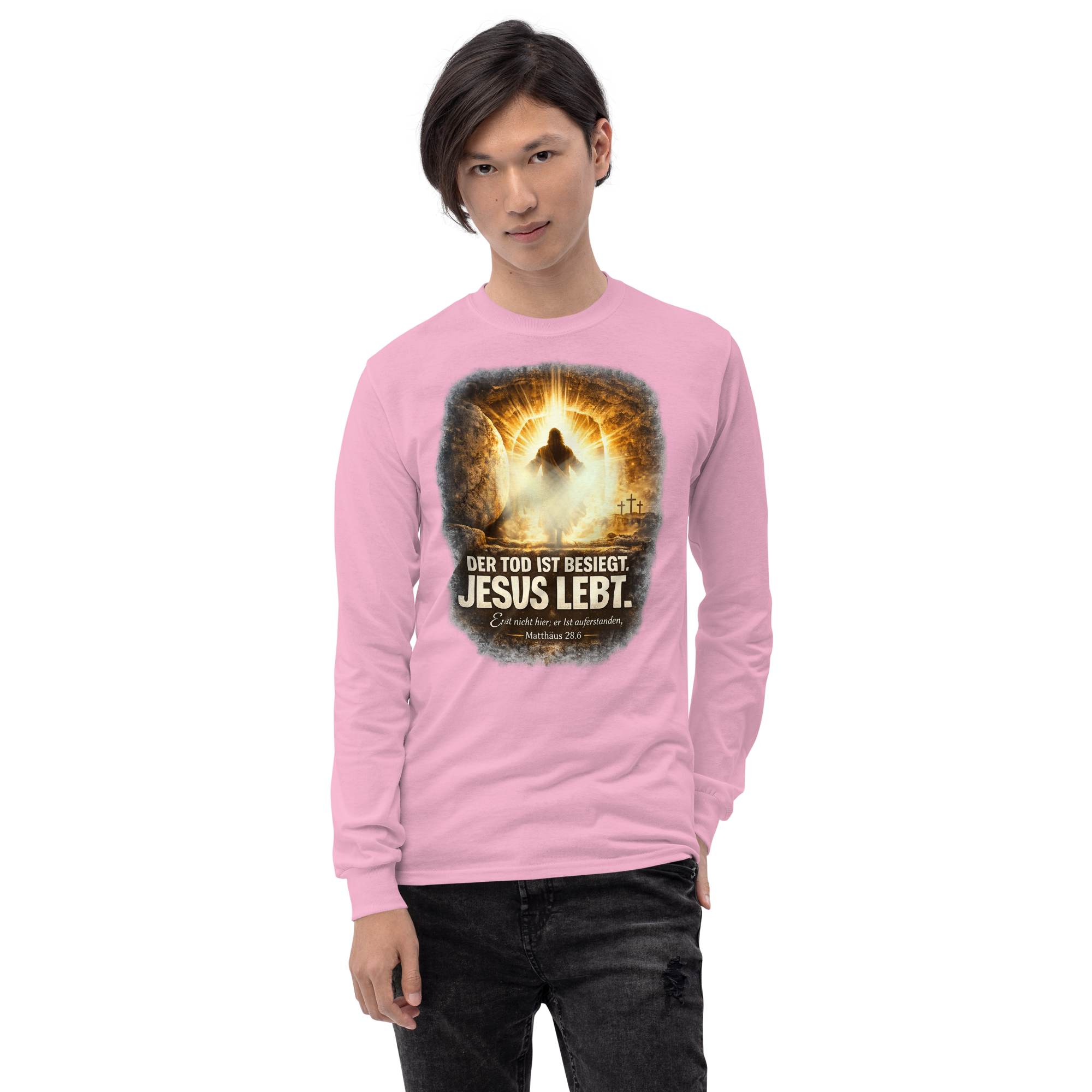 Der TOD ist besiegt Jesus Lebt - Langarmshirt für alle – Bild 5