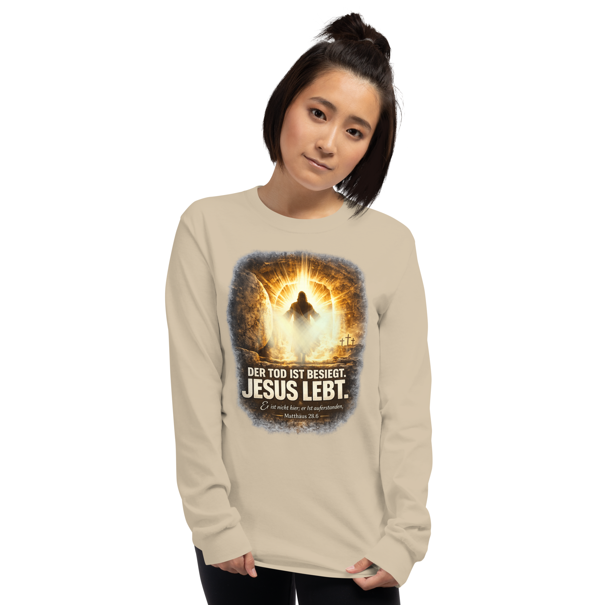 Der TOD ist besiegt Jesus Lebt - Langarmshirt für alle – Bild 11