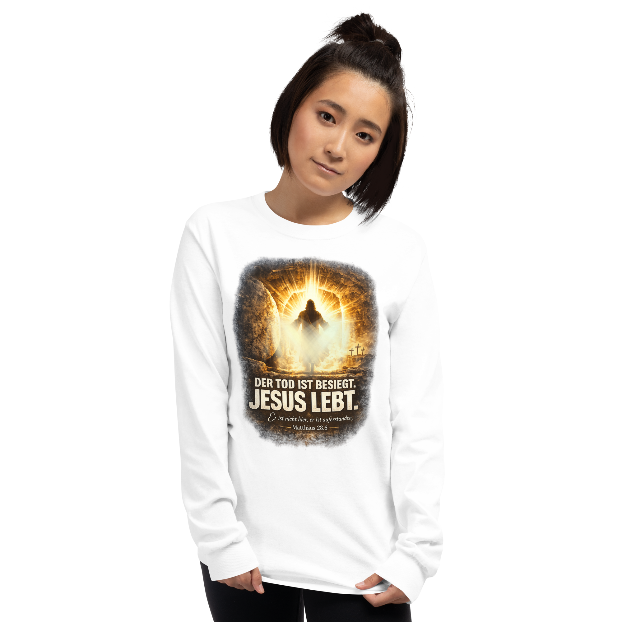 Der TOD ist besiegt Jesus Lebt - Langarmshirt für alle – Bild 14