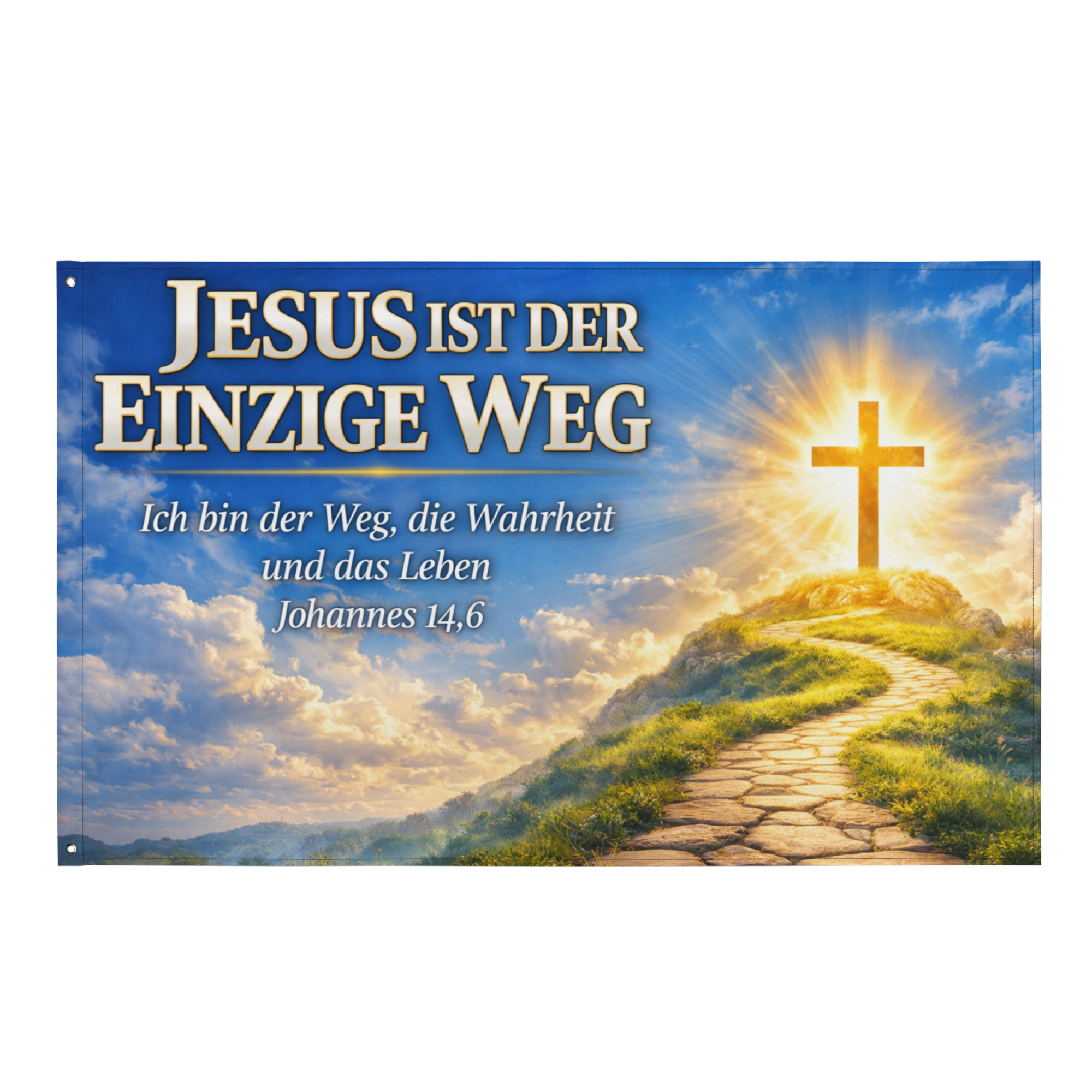 Jesus ist der einzige Weg - Johannes 14,6 - Fahne – Bild 2