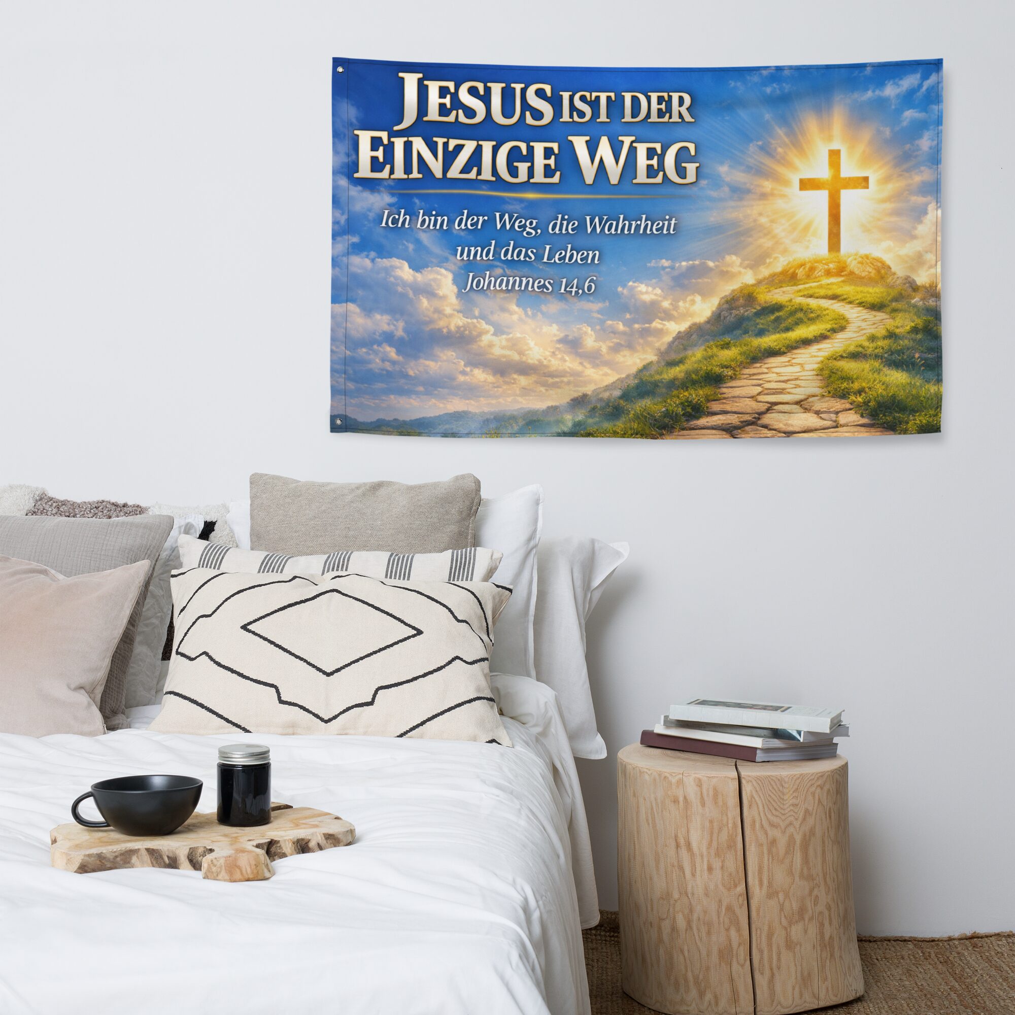 Jesus ist der einzige Weg - Johannes 14,6 - Fahne – Bild 3
