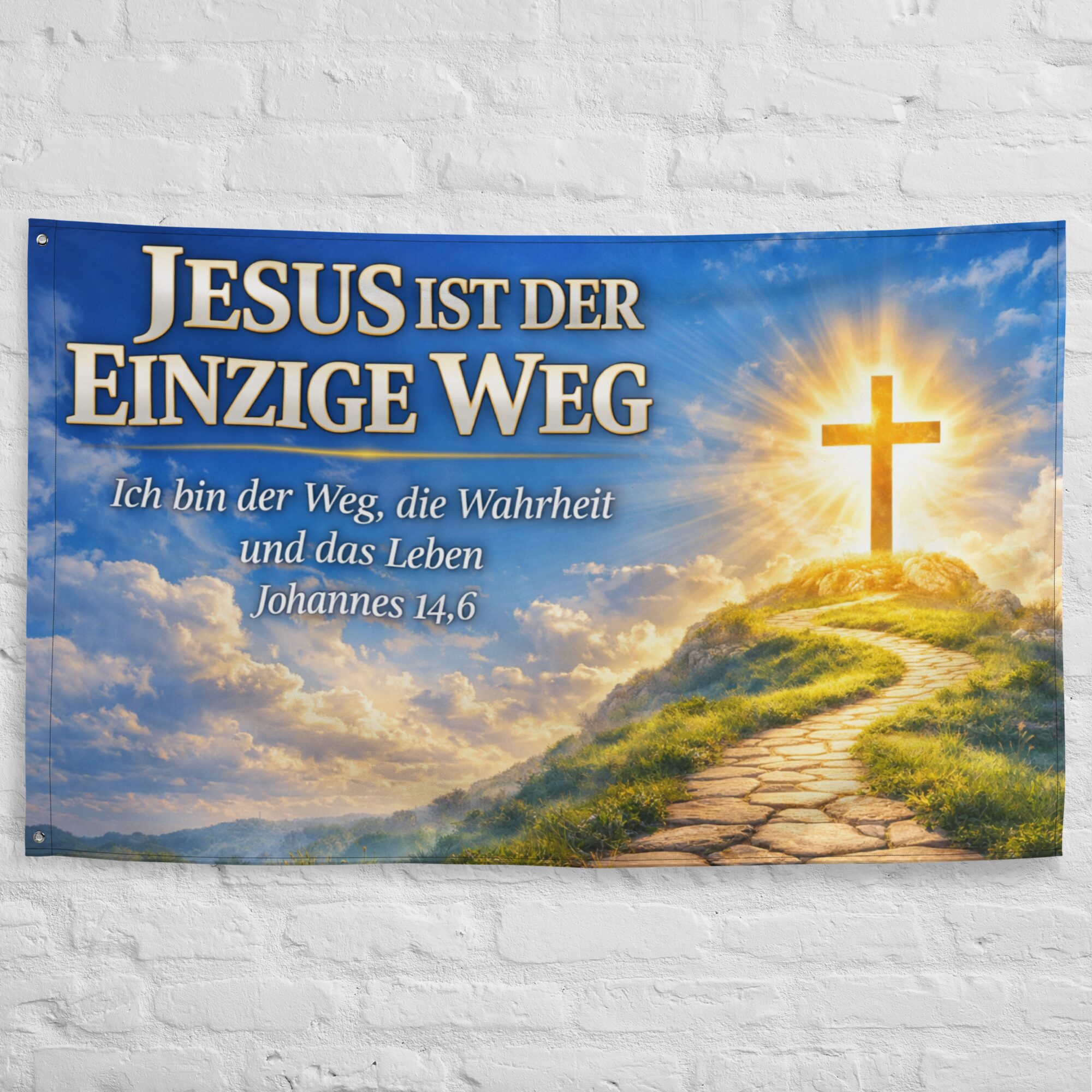 Jesus ist der einzige Weg - Johannes 14,6 - Fahne – Bild 4