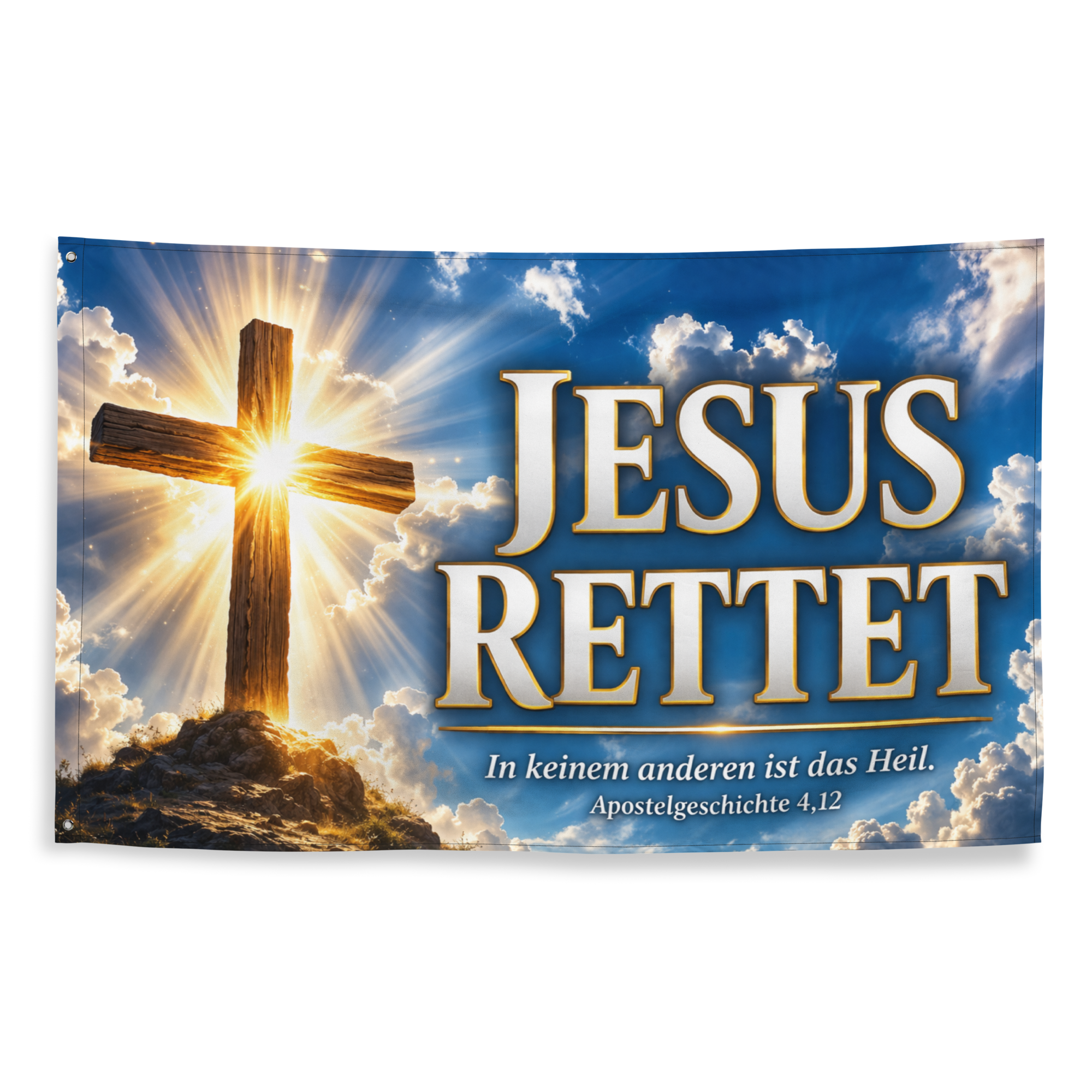 Jesus Rettet - Apostelgeschichte 4,12 - Fahne