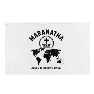 Maranatha – Jesus Is Coming Back – Fahne Weiß
