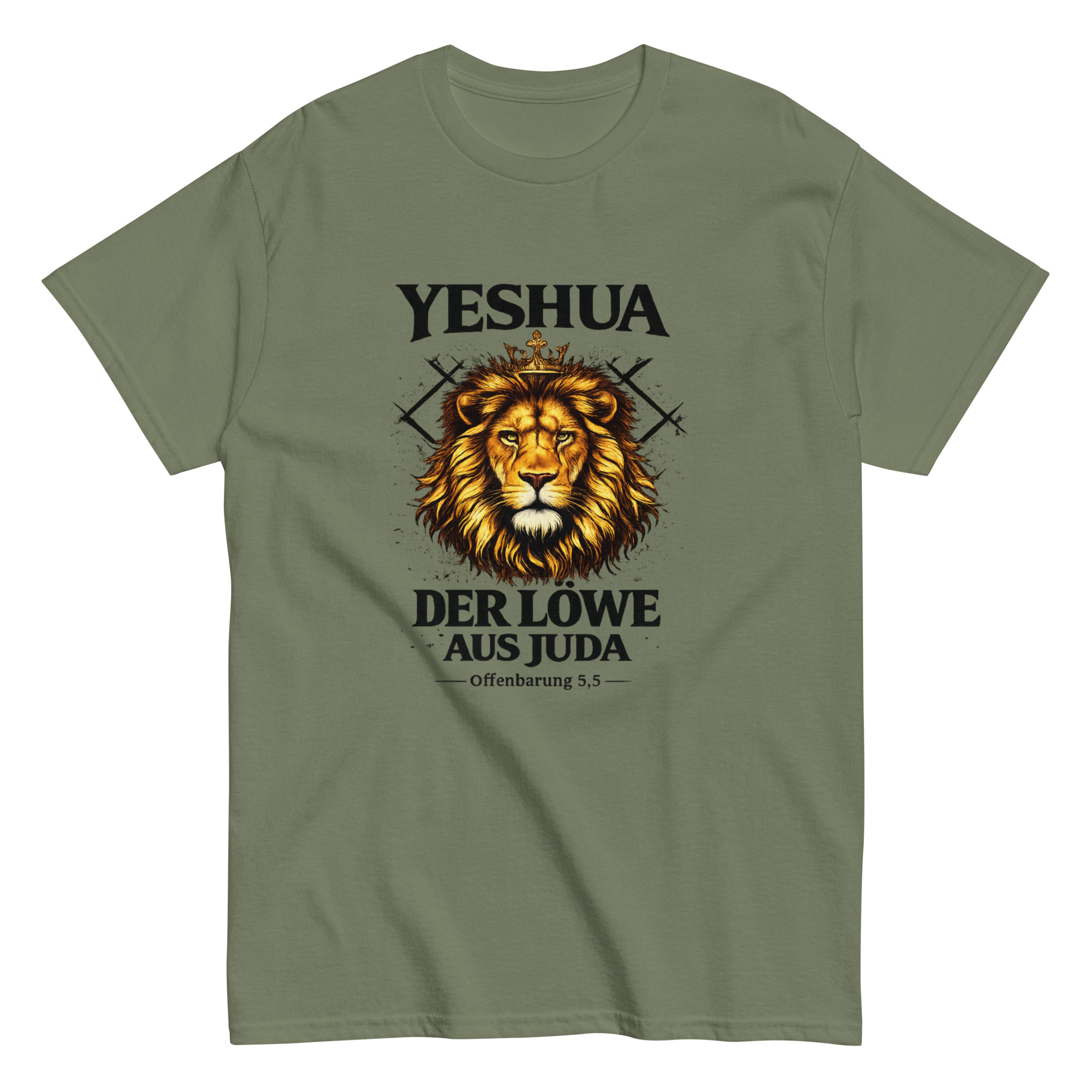 Yeshua - Der Löwe aus Juda - Offenbarung 5,5 - Unisex T-Shirt – Bild 2