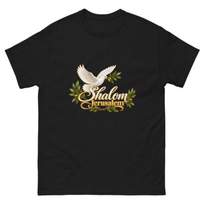 Shalom Jerusalem – Friedenstaube mit Olivenzweig Unisex T-Shirt